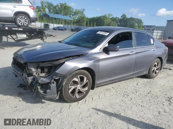 2016 Honda Accord Sedan LX with VIN 1HGCR2F33GA006039, listed as a Copart auction lot 52816994 with 177,019 mi miles and Salvage Title. Bid and sale history available at carsss.com. Image 1.
