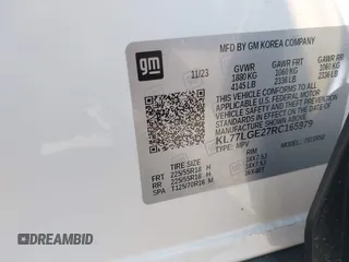 2024 Chevrolet Trax 1RS with VIN KL77LGE27RC165979, listed as a IAAI auction lot 41981230 with 1 mi miles. Bid and sale history available at carsss.com. Image 9.