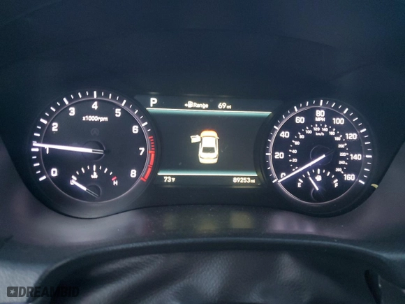2018 Genesis G80 3.8L with VIN KMHGN4JE3JU242708, listed as a Copart auction lot 79191644 with 89,253 mi miles and Salvage Title. Bid and sale history available at carsss.com. Image 9.