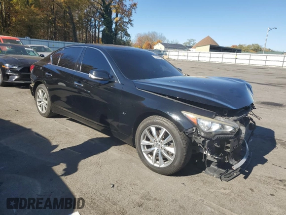 2015 Infiniti Q50 Premium with VIN JN1BV7AR1FM422217, listed as a Copart auction lot 77656424 with Not provided miles and Salvage title. Bid and sale history available at DreamBid. Image 4.