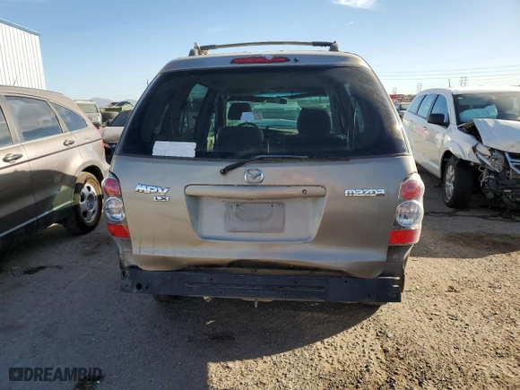 2006 Mazda MPV LX with VIN JM3LW28A960566629, listed as a Copart auction lot 78727754 with 165,116 mi miles and Salvage Title. Bid and sale history available at carsss.com. Image 6.
