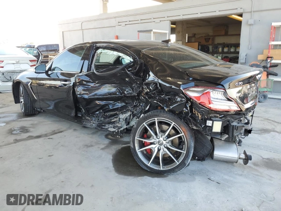 2019 Genesis G70 3.3T Advanced with VIN KMTG74LE2KU026363, listed as a Copart auction lot 56954414 with 11,832 mi miles and Non Repairable. Bid and sale history available at carsss.com. Image 2.