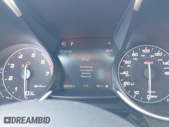 2019 Alfa Romeo Giulia Ti Sport with VIN ZARFAMBN0K7606969, listed as a IAAI auction lot 41962828 with 46,544 mi miles and . Bid and sale history available at DreamBid. Image 7.
