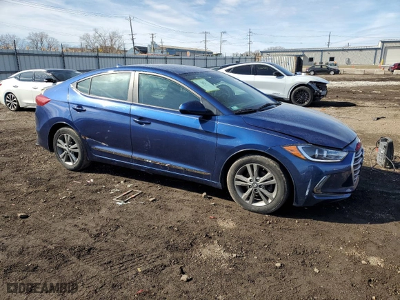 2017 Hyundai Elantra SE with VIN 5NPD84LF0HH185537, listed as a Copart auction lot 44783935 with 91,599 mi miles and Salvage Title. Bid and sale history available at carsss.com. Image 4.