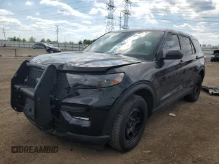 2022 Ford Police Interceptor Utility z VIN 1FM5K8ABXNGC43307, wystawiony jako Copart lot #55250645 z przebiegiem Nie podano mil oraz Szkoda całkowita • Salvage title. Historia ofert i sprzedaży dostępna na DreamBid. Obrazek 1.