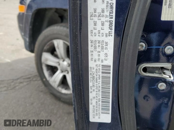 2013 Jeep Patriot Sport with VIN 1C4NJRBBXDD101003, listed as a Copart auction lot 50537555 with 130,940 mi miles and Salvage Title. Bid and sale history available at DreamBid. Image 13.