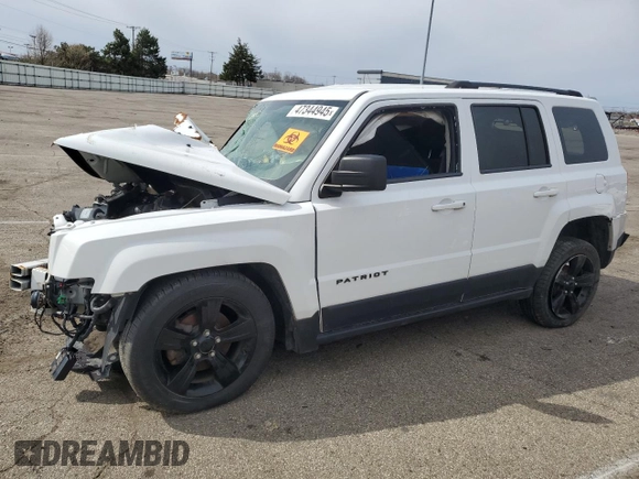2015 Jeep Patriot Altitude Edition with VIN 1C4NJPBA7FD192164, listed as a Copart auction lot 47344945 with 0 mi miles and Salvage Title. Bid and sale history available at carsss.com. Image 1.