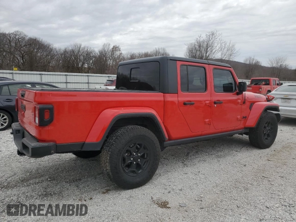 2022 Jeep Gladiator Texas Trail with VIN 1C6HJTAG9NL170836, listed as a Copart auction lot 43064695 with 46,176 mi miles and Salvage Title. Bid and sale history available at carsss.com. Image 3.