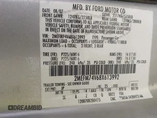 2008 Mercury Grand Marquis GS z VIN 2MEFM74V68X613992, wystawiony jako IAAI lot #42278288 z przebiegiem 177 454 mil mil oraz . Historia ofert i sprzedaży dostępna na DreamBid. Obrazek 9.
