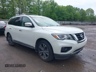 2017 Nissan Pathfinder Platinum with VIN 5N1DR2MN4HC641683, listed as a IAAI auction lot 42134044 with 146,882 mi miles and . Bid and sale history available at DreamBid. Image 1.