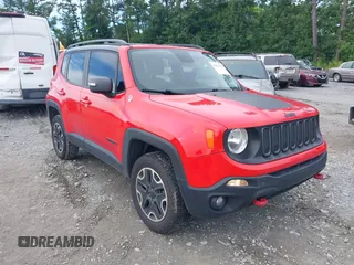 2017 Jeep Renegade Trailhawk with VIN ZACCJBCB1HPF26095, listed as a IAAI auction lot 42559419 with 105,621 mi miles and . Bid and sale history available at DreamBid. Image 1.