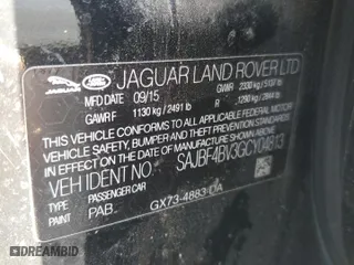 2016 Jaguar XF 35t R-Sport with VIN SAJBF4BV3GCY04813, listed as a Copart auction lot 53824355 with 73,997 mi miles and Salvage Title. Bid and sale history available at carsss.com. Image 12.