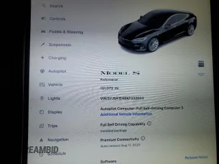 2019 Tesla Model S 100D с VIN 5YJSA1E46KF332553, выставлен на аукционе Copart как лот 41532825 с пробегом 131 073 миль миль и Списание • Salvage title. История ставок и продаж доступна на DreamBid. Изображение 9.