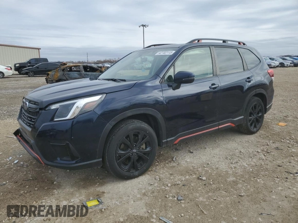 2022 Subaru Forester Sport with VIN JF2SKAJC3NH418791, listed as a Copart auction lot 42702115 with 49,523 mi miles and Salvage Title. Bid and sale history available at carsss.com. Image 1.