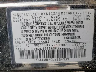 2020 Nissan Sentra S z VIN 3N1AB8BV0LY254939, wystawiony jako Copart lot #55140465 z przebiegiem 66 049 mil mil oraz Szkoda całkowita • Salvage title. Historia ofert i sprzedaży dostępna na DreamBid. Obrazek 12.