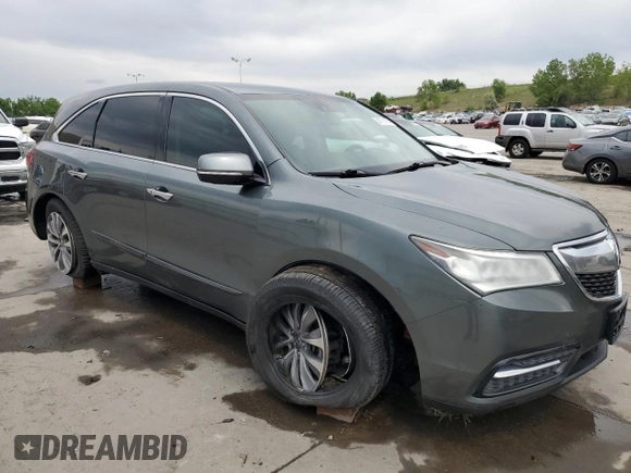 2014 Acura MDX Technology with VIN 5FRYD4H48EB027573, listed as a Copart auction lot 58791185 with 172,694 mi miles and Salvage title. Bid and sale history available at DreamBid. Image 4.