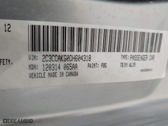 2013 Chrysler 300 with VIN 2C3CCAKG0DH604318, listed as a IAAI auction lot 41531406 with 51,765 mi miles. Bid and sale history available at carsss.com. Image 9.