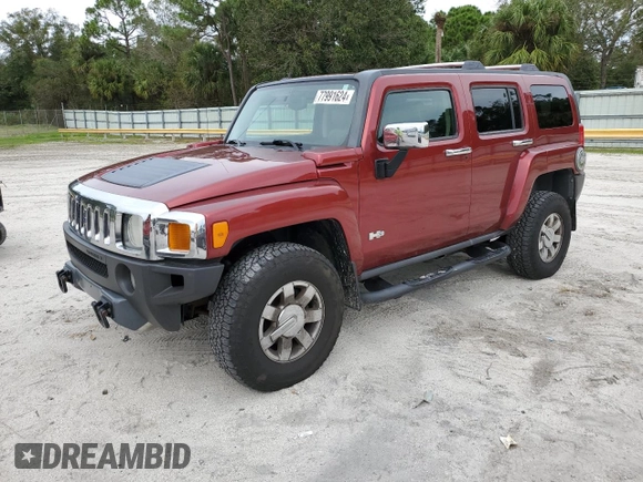 2010 Hummer H3 with VIN 5GTMNLEP0A8140183, listed as a Copart auction lot 77991624 with 148,563 mi miles and Clean Title. Bid and sale history available at DreamBid. Image 1.