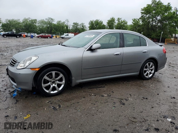 2005 Infiniti G35 with VIN JNKCV51F85M310877, listed as a Copart auction lot 57186435 with 143,945 mi miles and Clean Title. Bid and sale history available at DreamBid. Image 1.