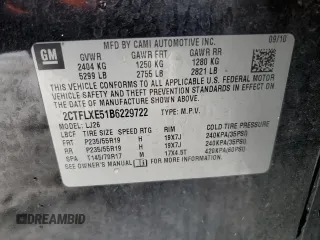 2011 GMC Terrain SLT-2 with VIN 2CTFLXE51B6229722, listed as a Copart auction lot 45777265 with 109,166 mi miles and Salvage Title. Bid and sale history available at carsss.com. Image 15.