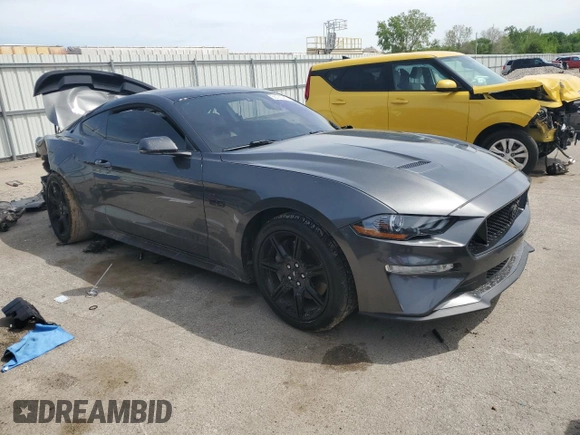 2019 Ford Mustang GT with VIN 1FA6P8CF2K5202287, listed as a Copart auction lot 55109385 with 51,387 mi miles and Salvage title. Bid and sale history available at DreamBid. Image 4.