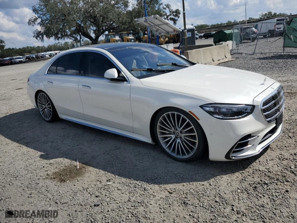 2021 Mercedes-Benz S-Class S 580 with VIN W1K6G7GB8MA052911, listed as a Copart auction lot 44375315 with 0 mi miles and Non Repairable. Bid and sale history available at carsss.com. Image 4.