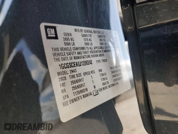 2018 Chevrolet Colorado 2WD LT with VIN 1GCGSCEA0J1208242, listed as a Copart auction lot 46184655 with 60,452 mi miles and Salvage Title. Bid and sale history available at DreamBid. Image 15.