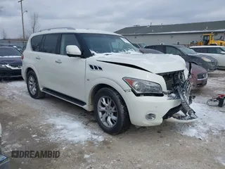 2014 Infiniti QX80 with VIN JN8AZ2NE7E9067941, listed as a IAAI auction lot 41634128 with 169,553 mi miles. Bid and sale history available at carsss.com. Image 1.