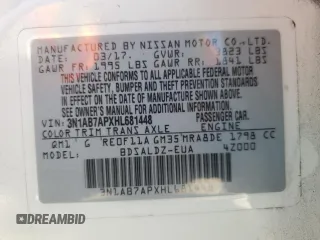 2017 Nissan Sentra SV with VIN 3N1AB7APXHL681448, listed as a Copart auction lot 52738975 with 113,864 mi miles and Salvage Title. Bid and sale history available at DreamBid. Image 13.