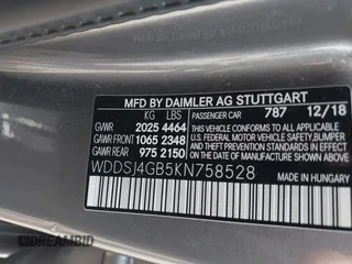 2019 Mercedes-Benz CLA 250 with VIN WDDSJ4GB5KN758528, listed as a IAAI auction lot 39935376 with 13,790 mi miles and . Bid and sale history available at DreamBid. Image 9.