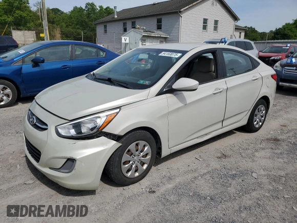 2016 Hyundai Accent SE with VIN KMHCT4AE3GU963995, listed as a Copart auction lot 54153075 with 126,301 mi miles and Clean Title. Bid and sale history available at DreamBid. Image 1.