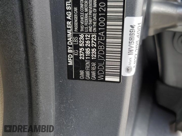 2014 Mercedes-Benz CLS 550 с VIN WDDLJ7DB7EA100120, выставлен на аукционе Copart как лот 53098455 с пробегом 91 938 миль миль и Списание • Salvage title. История ставок и продаж доступна на DreamBid. Изображение 14.