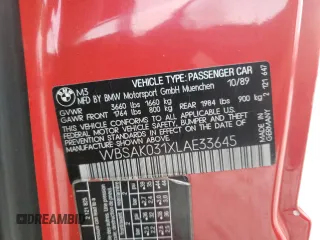 1990 BMW M3 z VIN WBSAK031XLAE33645, wystawiony jako Copart lot #69832174 z przebiegiem 174 343 mil mil oraz Szkody całkowita. Historia ofert i sprzedaży dostępna na DreamBid. Obrazek 12.