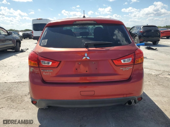 2013 Mitsubishi Outlander Sport ES with VIN 4A4AP3AU3DE016133, listed as a Copart auction lot 50815655 with 80,500 mi miles and Salvage Title. Bid and sale history available at carsss.com. Image 6.