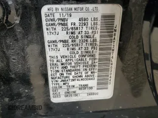 2020 Nissan Rogue S with VIN JN8AT2MT4LW030443, listed as a Copart auction lot 46864935 with 85,722 mi miles and Salvage Title. Bid and sale history available at carsss.com. Image 15.