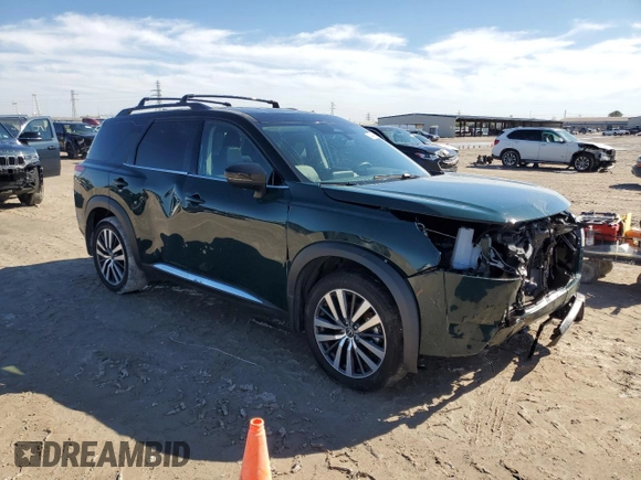 2022 Nissan Pathfinder Platinum with VIN 5N1DR3DH8NC269387, listed as a Copart auction lot 43648835 with 32,292 mi miles and Salvage title. Bid and sale history available at DreamBid. Image 4.