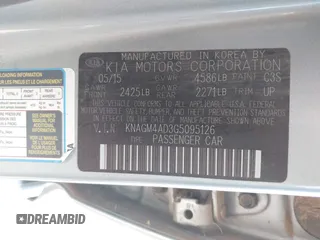 2016 Kia Optima z VIN KNAGM4AD3G5095126, wystawiony jako IAAI lot #42349226 z przebiegiem 81 101 mil mil oraz . Historia ofert i sprzedaży dostępna na DreamBid. Obrazek 9.