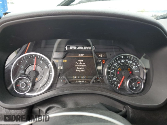 2024 Ram 1500 Big Horn with VIN 1C6SRFFT9RN118123, listed as a Copart auction lot 56187125 with 35,691 mi miles and Salvage title. Bid and sale history available at DreamBid. Image 9.
