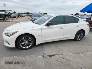 2017 Infiniti Q50 Signature Edition with VIN JN1EV7AP0HM739176, listed as a Copart auction lot 61231315 with 86,092 mi miles and Salvage title. Bid and sale history available at DreamBid. Image 1.