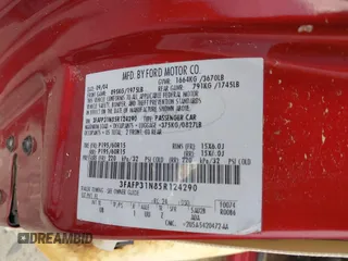 2005 Ford Focus S with VIN 3FAFP31N85R124290, listed as a IAAI auction lot 42045873 with Not Provided miles and . Bid and sale history available at carsss.com. Image 9.