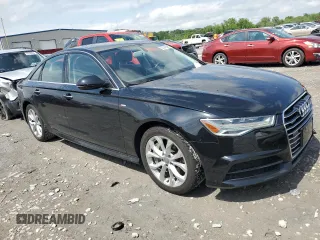 2018 Audi A6 Premium Plus with VIN WAUG8AFC7JN088562, listed as a Copart auction lot 55343595 with 76,742 mi miles and Salvage title. Bid and sale history available at DreamBid. Image 4.