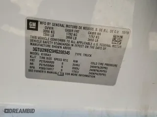 2017 GMC Sierra 1500 SLT with VIN 3GTU2NEC5HG208345, listed as a Copart auction lot 51904885 with 156,313 mi miles and Salvage Title. Bid and sale history available at carsss.com. Image 12.