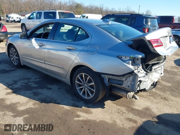 2020 Acura TLX with VIN 19UUB1F38LA000055, listed as a IAAI auction lot 41546988 with 99,036 mi miles. Bid and sale history available at carsss.com. Image 3.