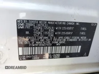2025 Toyota RAV4 XLE with VIN 2T3W1RFV8SW374059, listed as a IAAI auction lot 42121740 with 7,228 mi miles. Bid and sale history available at carsss.com. Image 9.