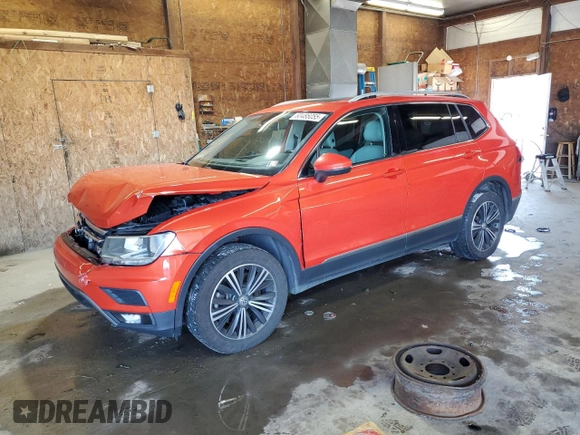 2018 Volkswagen Tiguan SEL with VIN 3VV2B7AXXJM220365, listed as a Copart auction lot 60486055 with 92,006 mi miles and Salvage title. Bid and sale history available at DreamBid. Image 1.