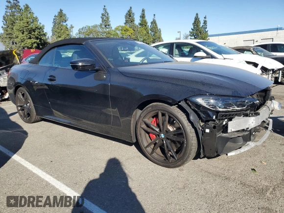 2023 BMW 4 Series M440i with VIN WBA53AT09PCL68116, listed as a Copart auction lot 75622303 with 3,449 mi miles and . Bid and sale history available at DreamBid. Image 4.