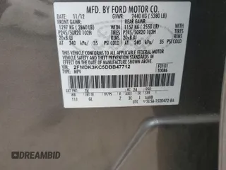 2013 Ford Edge Limited with VIN 2FMDK3KC5DBB47712, listed as a Copart auction lot 54022025 with 114,643 mi miles and Salvage Title. Bid and sale history available at carsss.com. Image 13.