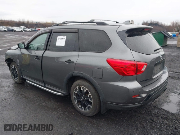 2019 Nissan Pathfinder SV with VIN 5N1DR2MMXKC614924, listed as a IAAI auction lot 41968839 with 60,651 mi miles and . Bid and sale history available at DreamBid. Image 3.
