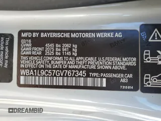 2016 BMW 2 Series 228i xDrive with VIN WBA1L9C57GV767345, listed as a Copart auction lot 45226505 with 78,327 mi miles and Salvage Title. Bid and sale history available at carsss.com. Image 15.