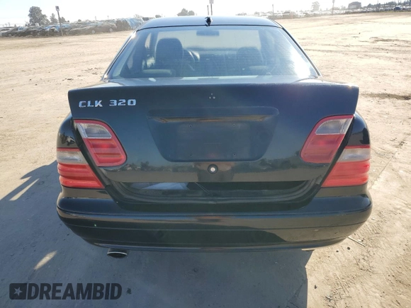 2002 Mercedes-Benz CLK 320/430 with VIN WDBLJ65G22T121261, listed as a Copart auction lot 88505625 with 208,243 mi miles and Salvage Title. Bid and sale history available at DreamBid. Image 6.